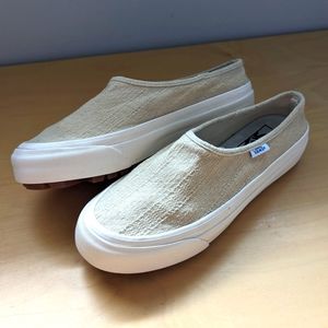 Vans Beige Canvas Slip-On Mules